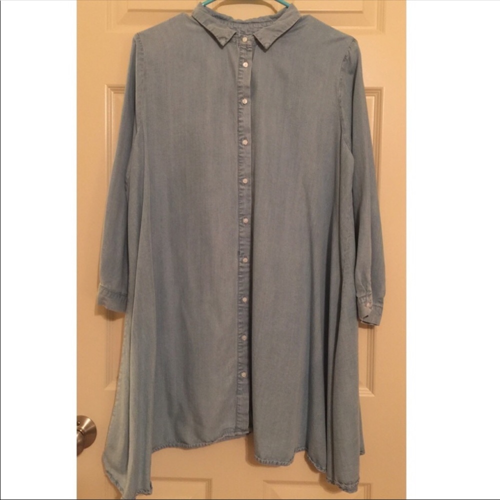Zara Women Premium Denim Collection Blouse Dress